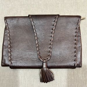 Unique leather clutch bag